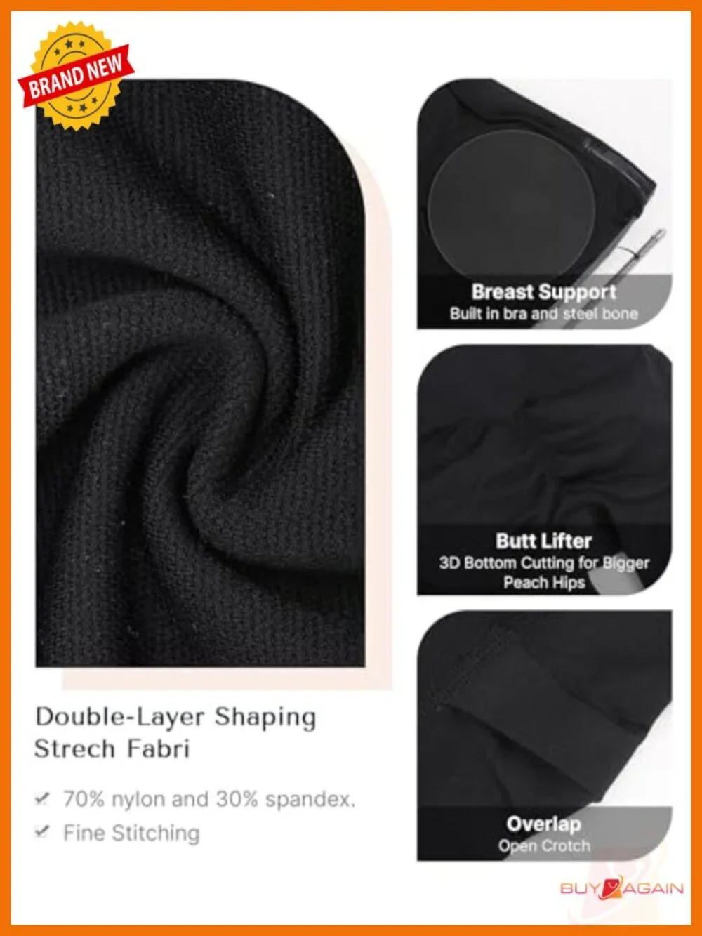 NWT SHAPELLX Strapless Shaper Bodysuit Tummy Control Seamless